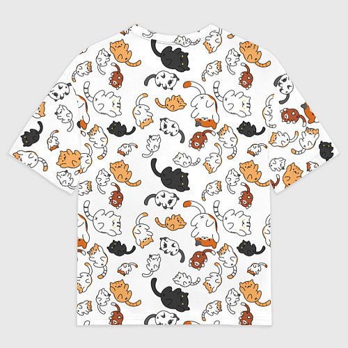 Мужская футболка оверсайз Вечеринка кошек / 3D-принт – фото 2