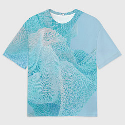 Футболка оверсайз мужская Волнообразное голубое множество шаров, цвет: 3D-принт