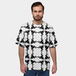 Футболка оверсайз мужская Черные рождественские олени, цвет: 3D-принт — фото 2
