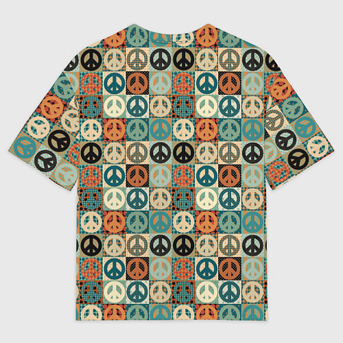 Мужская футболка оверсайз Peace symbol pattern / 3D-принт – фото 2
