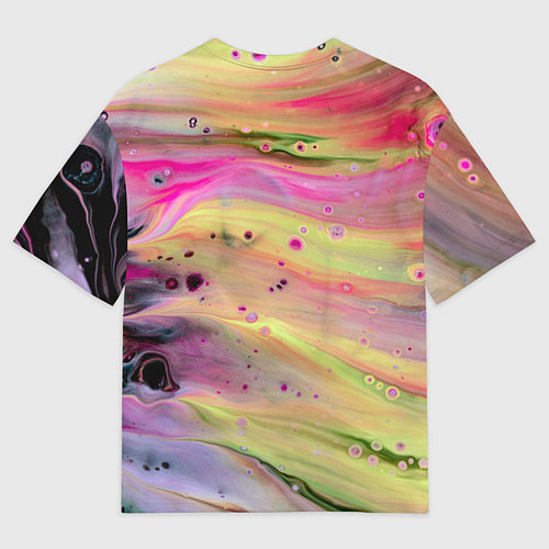 Мужская футболка оверсайз Растекающиеся краски / 3D-принт – фото 2