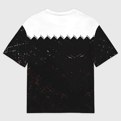 Мужская футболка оверсайз Новогодний призрак в красной шапке / 3D-принт – фото 2