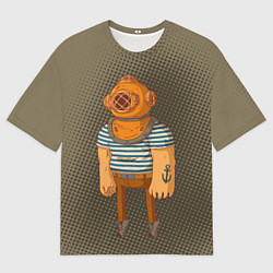 Мужская футболка оверсайз Моряк-водолаз