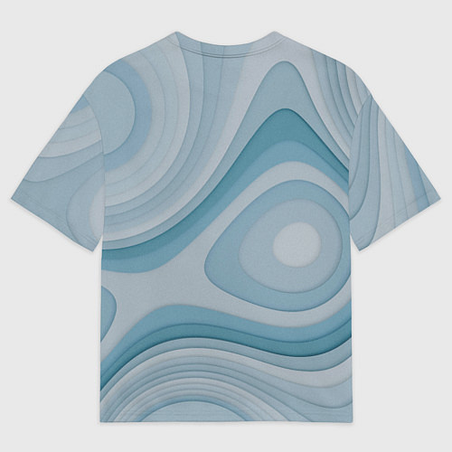 Мужская футболка оверсайз Волнообразные синие текстуры / 3D-принт – фото 2