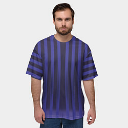 Футболка оверсайз мужская Строгий узор в полоску, который стройнит, цвет: 3D-принт — фото 2