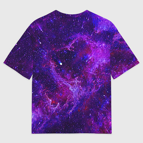 Мужская футболка оверсайз Неоновый космос и звезды / 3D-принт – фото 2