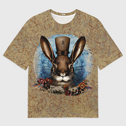 Футболка оверсайз мужская Ретро кролик, цвет: 3D-принт