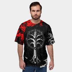 Футболка оверсайз мужская Руны девяти миров мирового древа, цвет: 3D-принт — фото 2