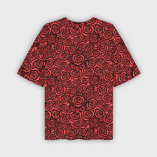Мужская футболка оверсайз Готические розы ретро / 3D-принт – фото 2