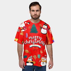 Футболка оверсайз мужская Merry christmas art, цвет: 3D-принт — фото 2