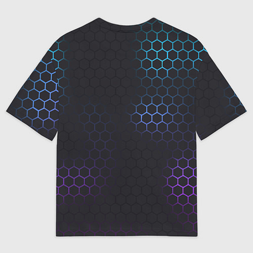 Мужская футболка оверсайз Броня из стали градиент / 3D-принт – фото 2