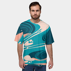 Футболка оверсайз мужская Абстрактные разводы - текстура, цвет: 3D-принт — фото 2