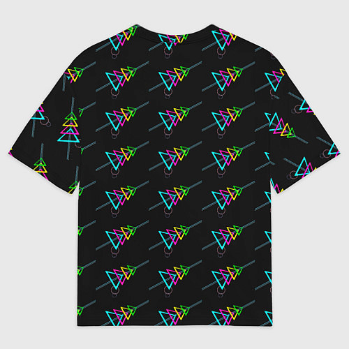 Мужская футболка оверсайз Colored triangles / 3D-принт – фото 2