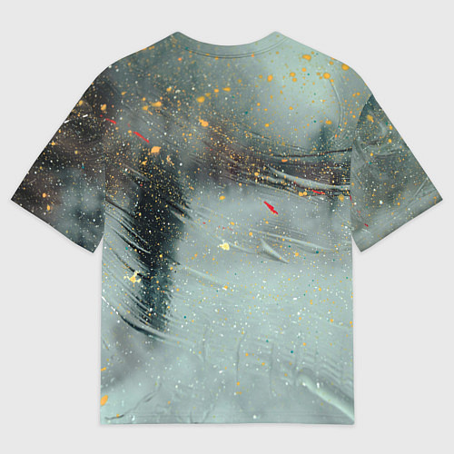 Мужская футболка оверсайз Абстрактная зима и краски / 3D-принт – фото 2