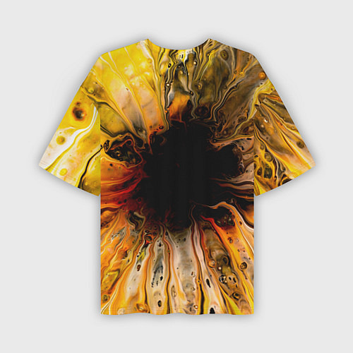 Мужская футболка оверсайз Жёлтые текущие краски / 3D-принт – фото 2