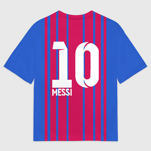 Мужская футболка оверсайз Лионель Месси - Дед Мороз / 3D-принт – фото 2