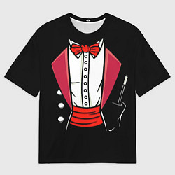 Футболка оверсайз мужская Костюм фокусника с бабочкой и волшебной палочкой, цвет: 3D-принт