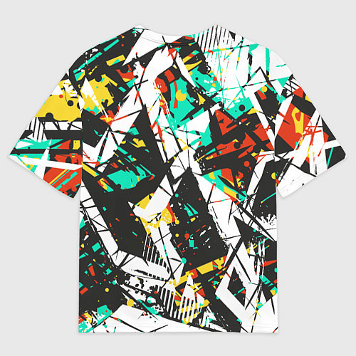 Мужская футболка оверсайз Абстракция-взрыв эмоций / 3D-принт – фото 2