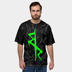 Футболка оверсайз мужская Логотип Cyberpunk: Edgerunners - Дэвид, цвет: 3D-принт — фото 2