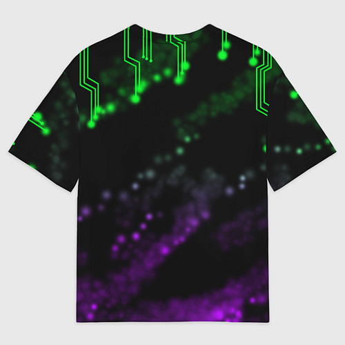 Мужская футболка оверсайз Логотип киберпанков из Cyberpunk: edgerunners / 3D-принт – фото 2