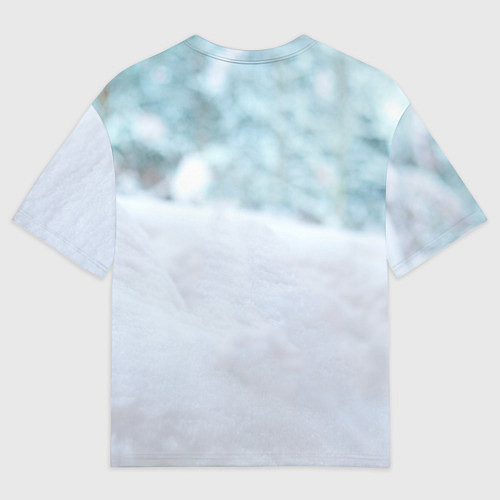 Мужская футболка оверсайз Милая кошечка встречает свой Новый Год / 3D-принт – фото 2