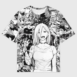 Футболка оверсайз мужская Power Человек бензопила манга страницы, цвет: 3D-принт