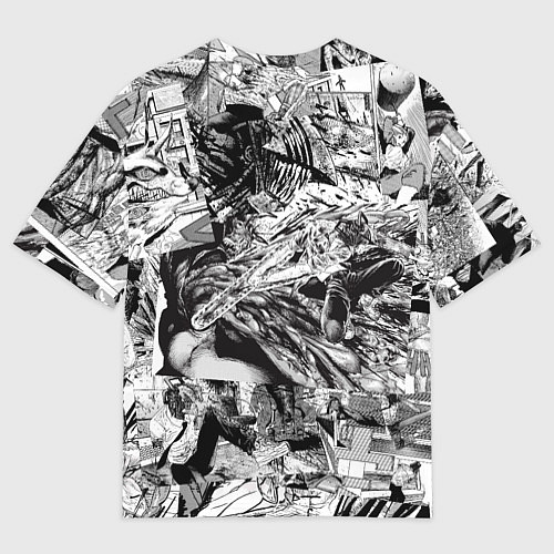 Мужская футболка оверсайз Power Человек бензопила манга страницы / 3D-принт – фото 2