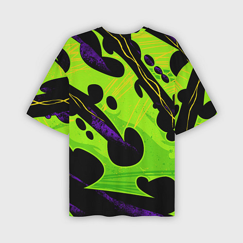 Мужская футболка оверсайз Ребекка - органический зеленый / 3D-принт – фото 2