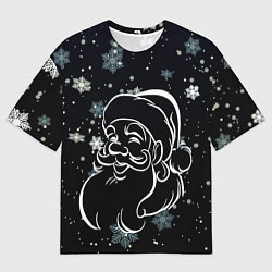 Мужская футболка оверсайз Дед Мороз и снежинки