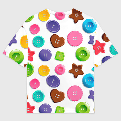 Мужская футболка оверсайз Разноцветные пуговицы - паттерн / 3D-принт – фото 2