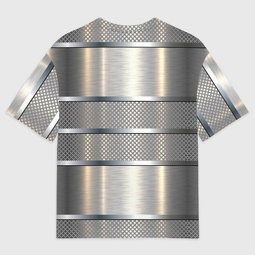 Мужская футболка оверсайз Металлические полосы - текстура алюминия / 3D-принт – фото 2