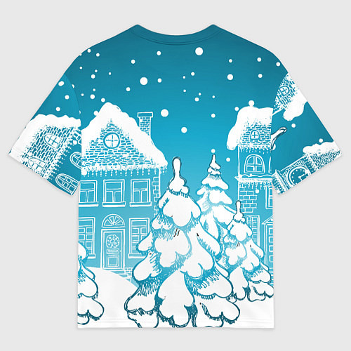 Мужская футболка оверсайз Заяц - новый год / 3D-принт – фото 2