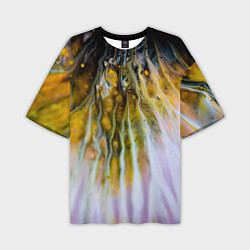 Мужская футболка оверсайз Красочные абстрактные волны и линии