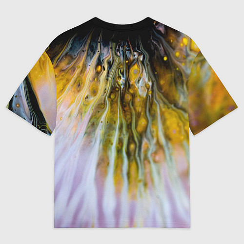 Мужская футболка оверсайз Красочные абстрактные волны и линии / 3D-принт – фото 2