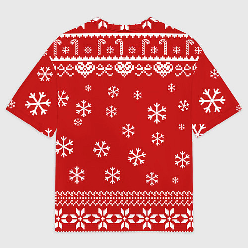 Мужская футболка оверсайз Пауэр Человек бензопила новогодний / 3D-принт – фото 2