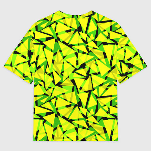 Мужская футболка оверсайз Желтый геометрический узор / 3D-принт – фото 2