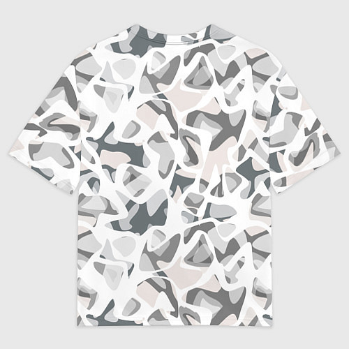 Мужская футболка оверсайз Абстрактный пятнистый узор Камуфляж зимний / 3D-принт – фото 2