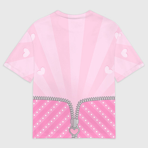 Мужская футболка оверсайз Маленькая зайка в кармане / 3D-принт – фото 2