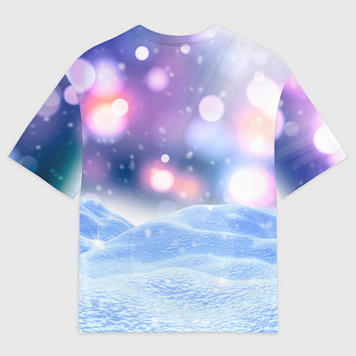 Мужская футболка оверсайз Пингвины на снегу / 3D-принт – фото 2