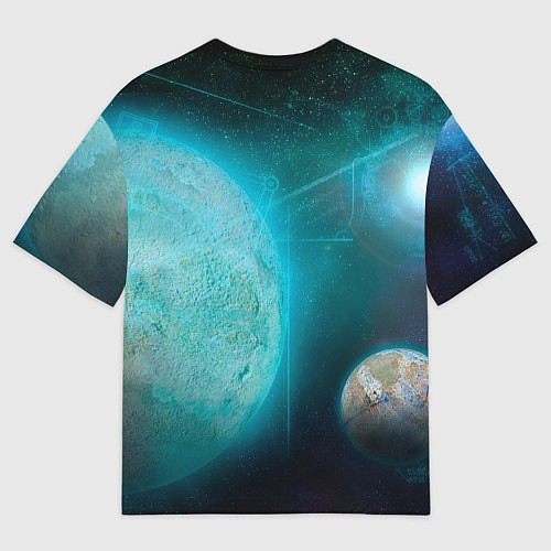 Мужская футболка оверсайз Космос и планеты / 3D-принт – фото 2