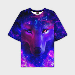 Футболка оверсайз мужская Волшебный звездный волк, цвет: 3D-принт
