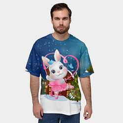 Футболка оверсайз мужская Зайка балерина, цвет: 3D-принт — фото 2