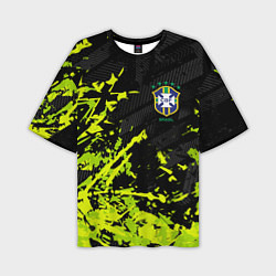 Футболка оверсайз мужская Сборная Бразилия пятна, цвет: 3D-принт