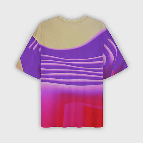 Мужская футболка оверсайз Волнообразные листы разных цветов / 3D-принт – фото 2