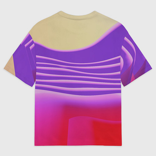 Мужская футболка оверсайз Волнообразные листы разных цветов / 3D-принт – фото 2
