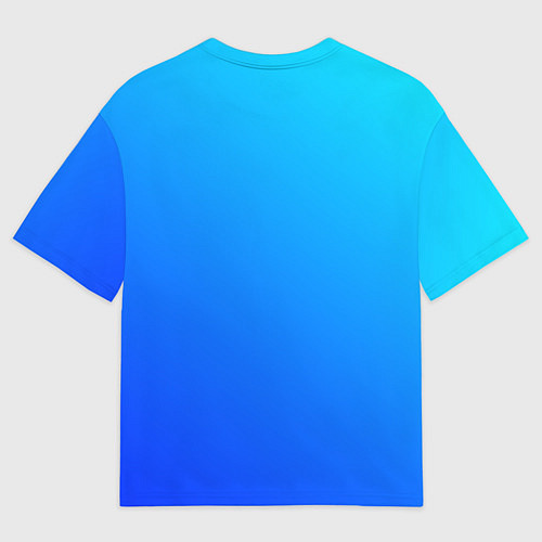 Мужская футболка оверсайз Синий кролик и снежинки / 3D-принт – фото 2