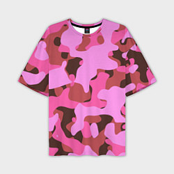 Мужская футболка оверсайз Абстракция в розовых тонах