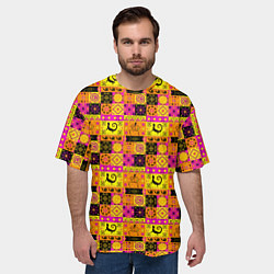 Футболка оверсайз мужская Colored patterned ornament, цвет: 3D-принт — фото 2