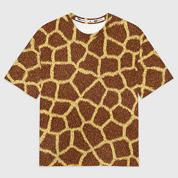 Футболка оверсайз мужская Текстура жирафа, цвет: 3D-принт