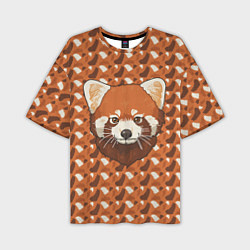 Мужская футболка оверсайз Милая красная панда